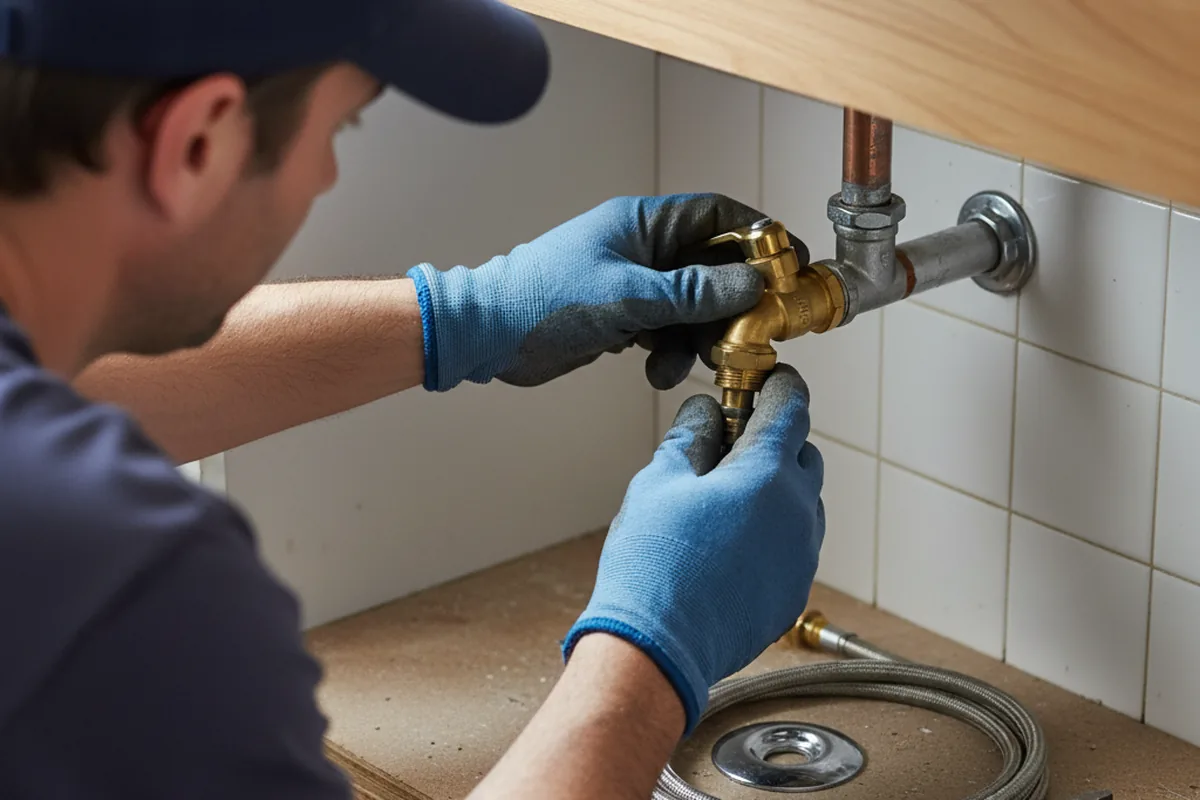 Shutoff valve and fitting work during Emergency Plumbing in Gill